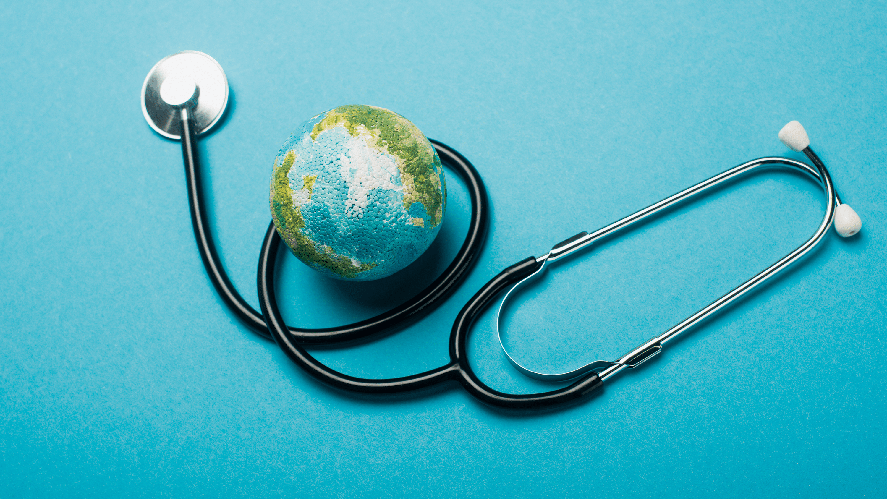 globe with stethoscope