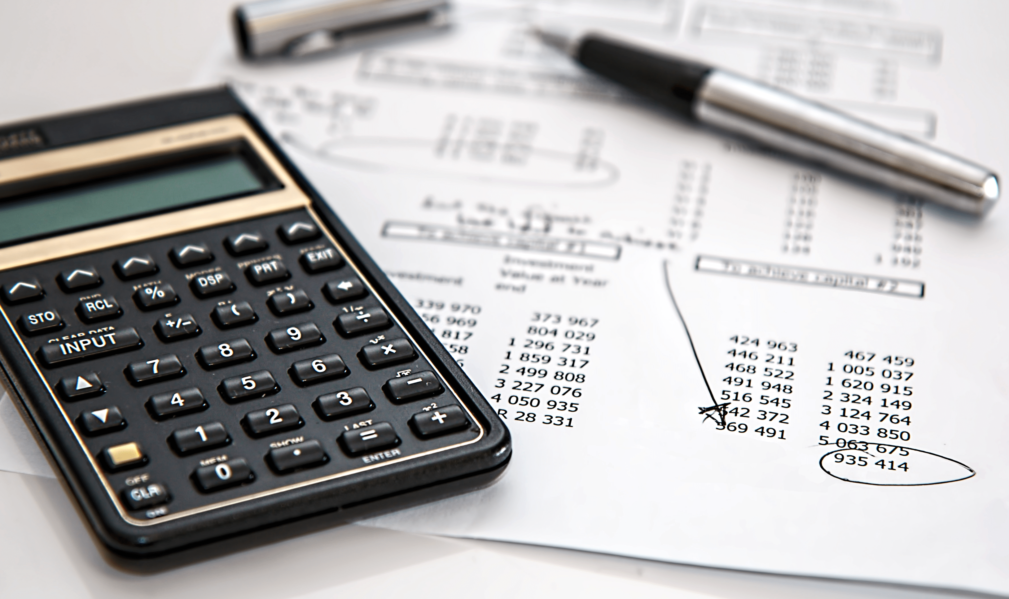 Marking up financial documents with calculations while conducting a pharmacy valuation