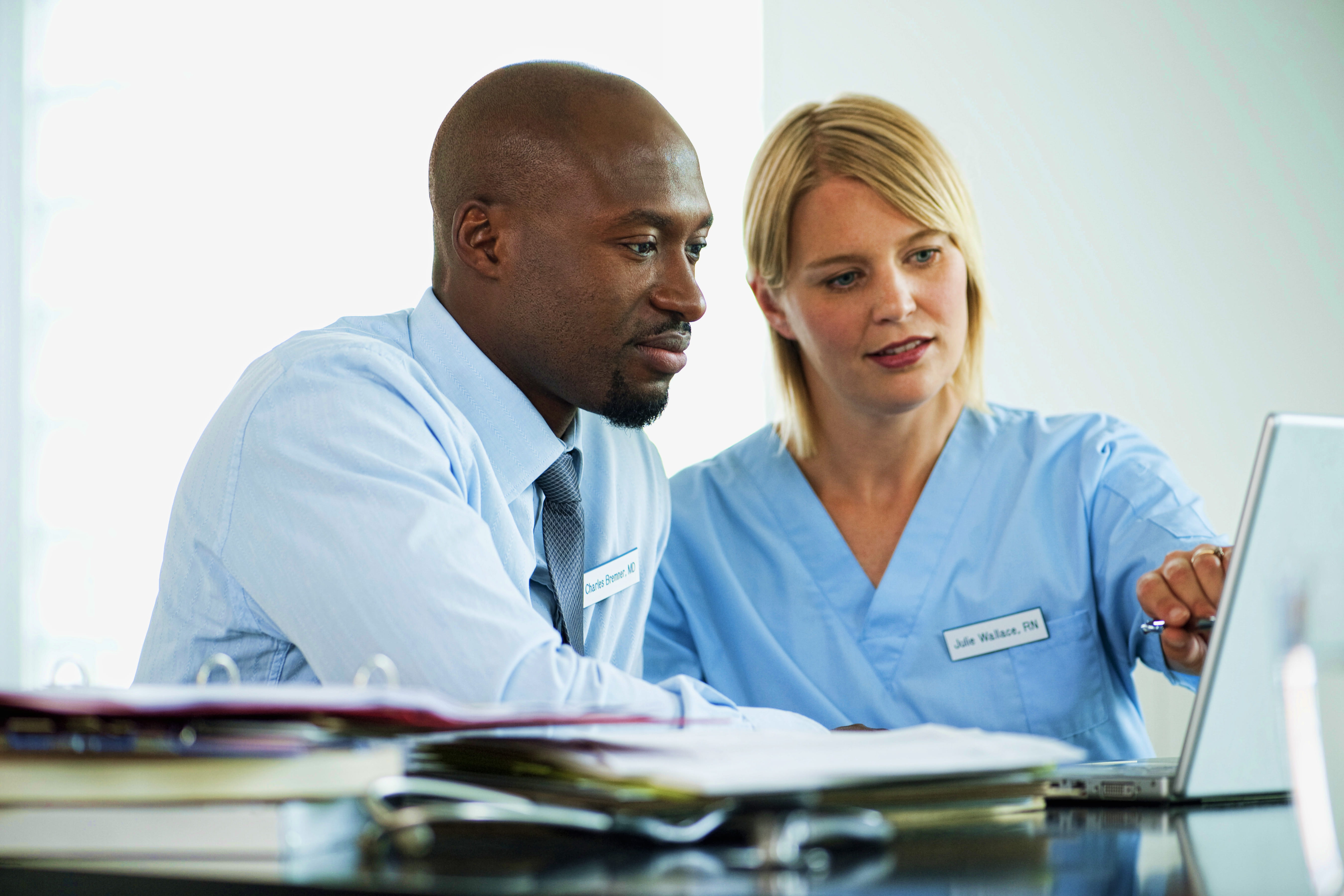 business man with healthcare worker