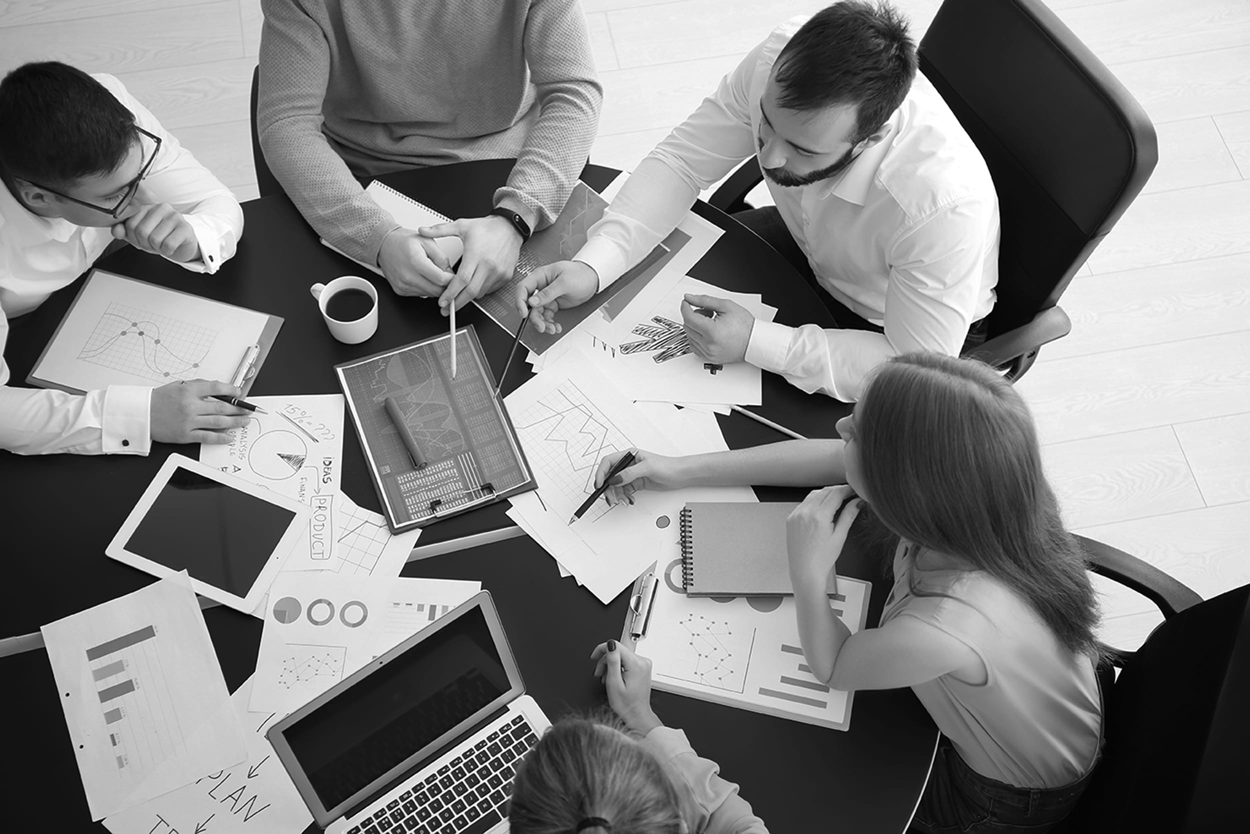 People working around a table