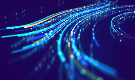 Abstract photography showing blue and white lines with a sense of motion